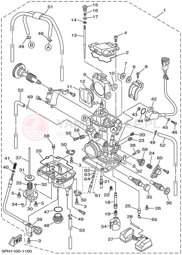 Schemat "Gaźnik" do Yamaha WR250F WR250FN