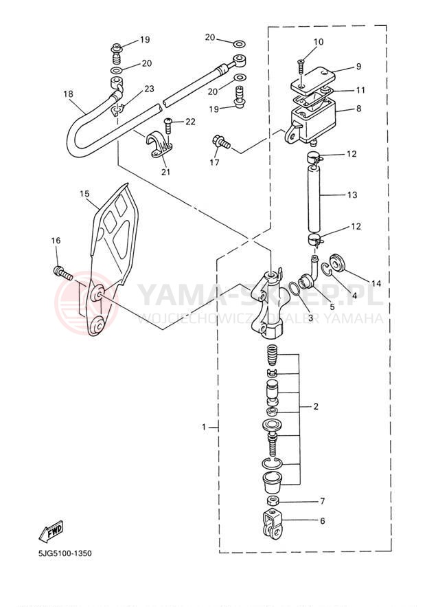 Schemat "Pompa hamulcowa tył" do Yamaha YZ426F YZ426FP