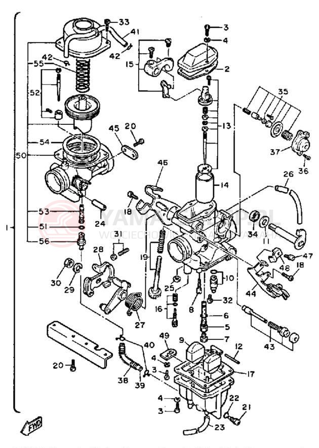 Schemat "Gaźnik" do Yamaha XT600NC/XT600N
