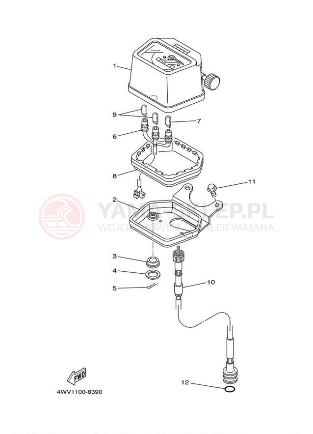 Schemat "licznik" do Yamaha GRIZZLY YFM600FMC/YFM600FM