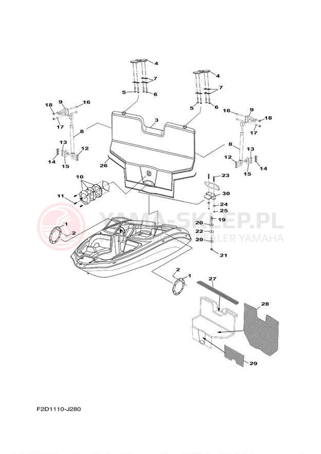 Schemat "DECK HATCH" do Yamaha 242 LIMITED SXT1800HJ