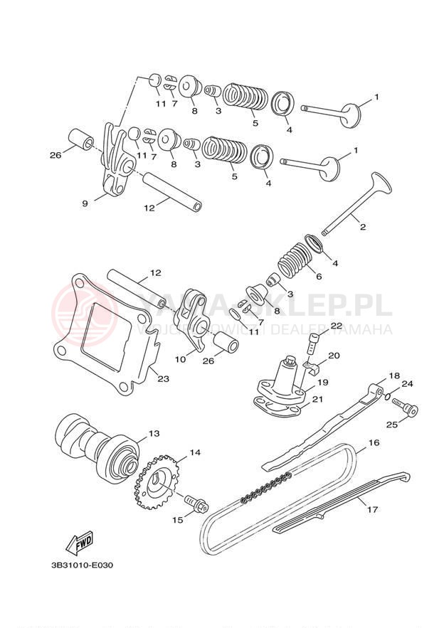 Schemat "zawory" do Yamaha C3 XF50XR/XF50XW/XF50XL