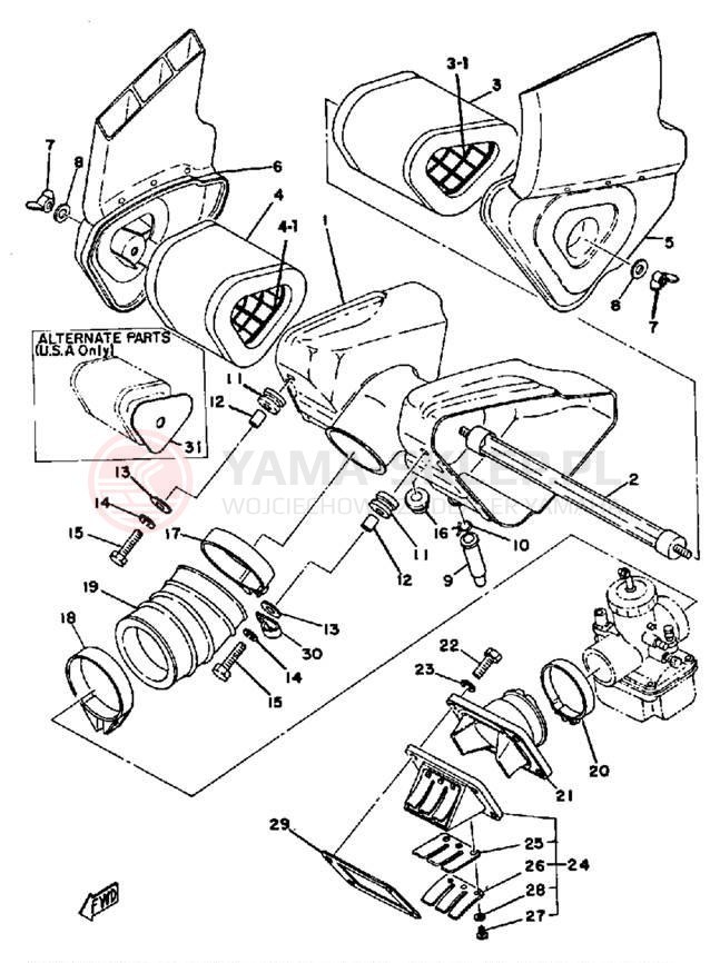 Schemat "Wtrysk paliwa" do Yamaha IT400C