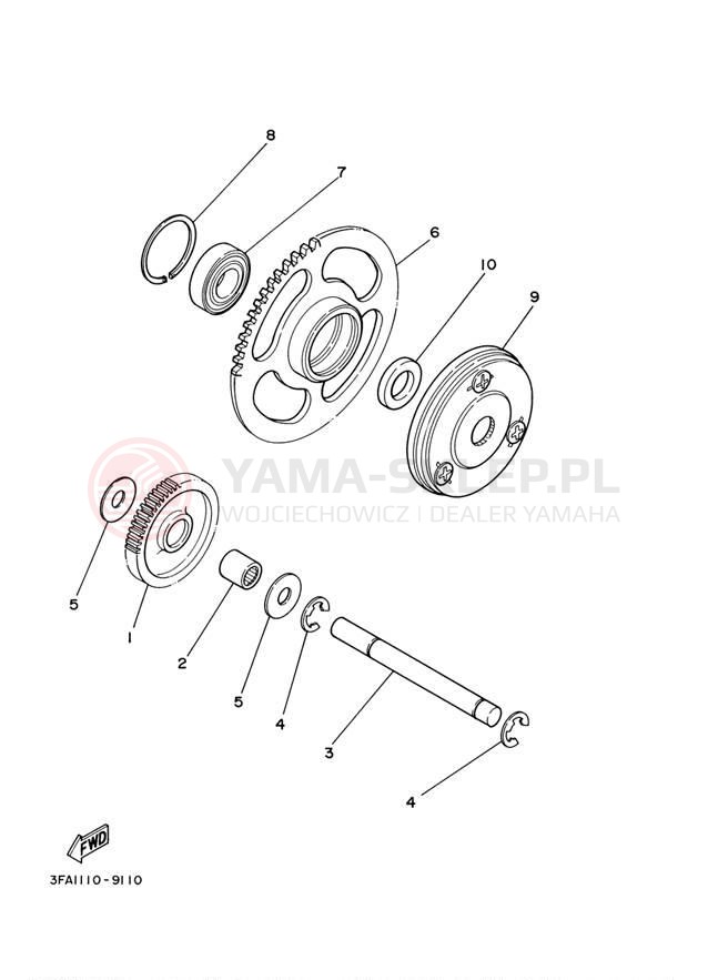 Schemat "rozrusznik" do Yamaha GRIZZLY 125 YFM125S