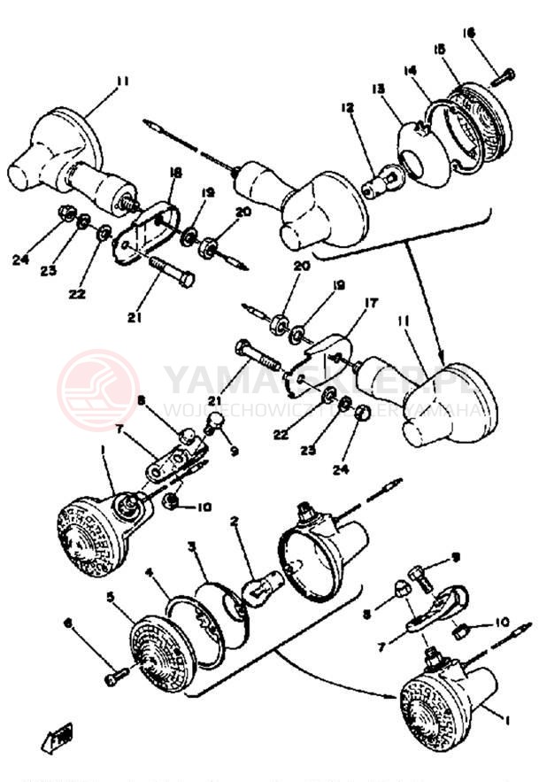 Schemat "kierunkowskazy" do Yamaha DT100G