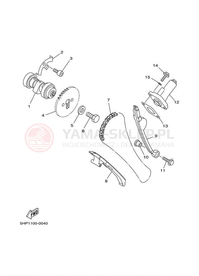 Schemat "Rozrząd - łańcuszek" do Yamaha TT-R125LE TTR125LEW/TTR125EW