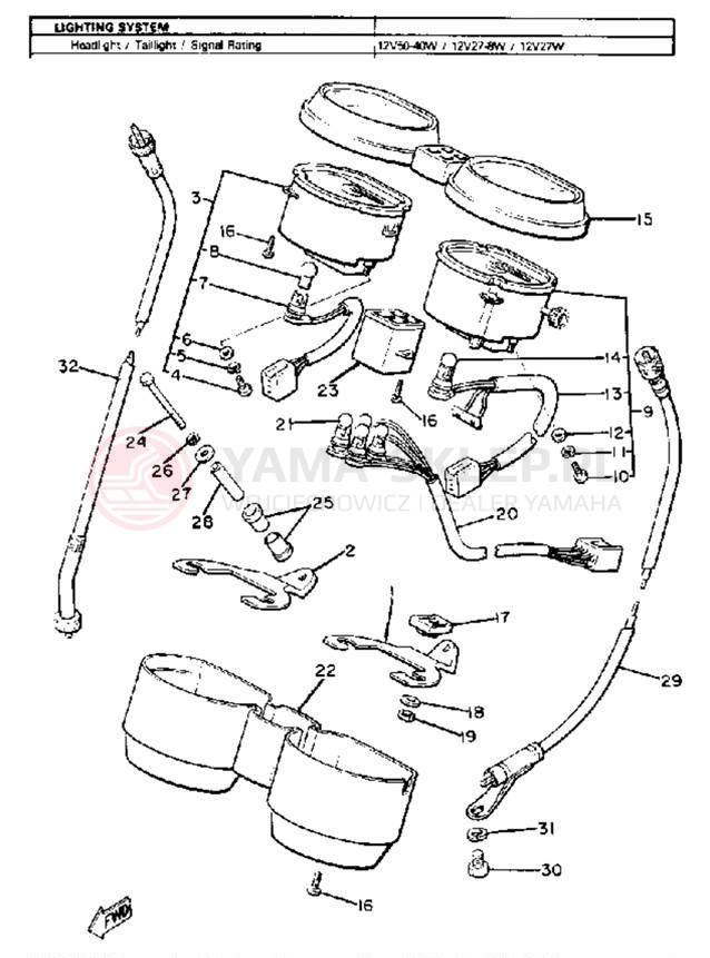 Schemat "Przędkościomierz" do Yamaha XJ650 XJ650G