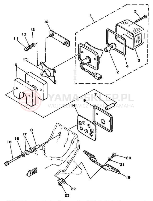 Schemat "lampa tył" do Yamaha SRX250TC/SRX250T