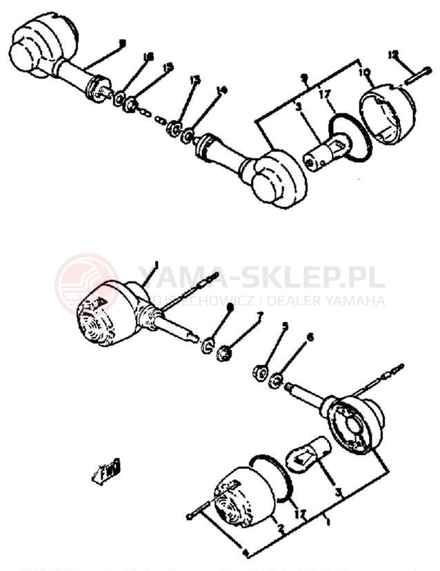 Schemat "kierunkowskazy" do Yamaha YAMAHOPPER QT50S
