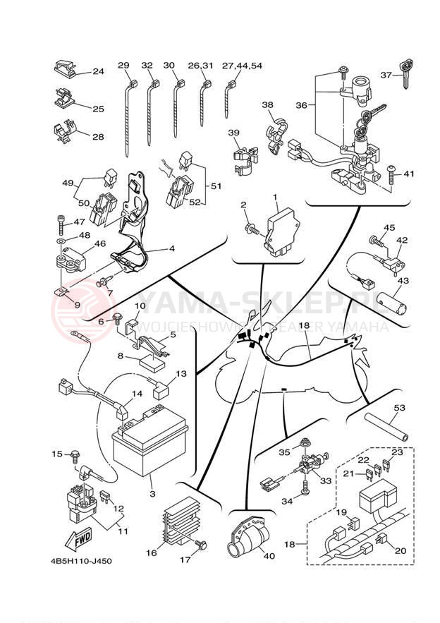 Schemat "układ elektryczny" do Yamaha TMAX XP500AB