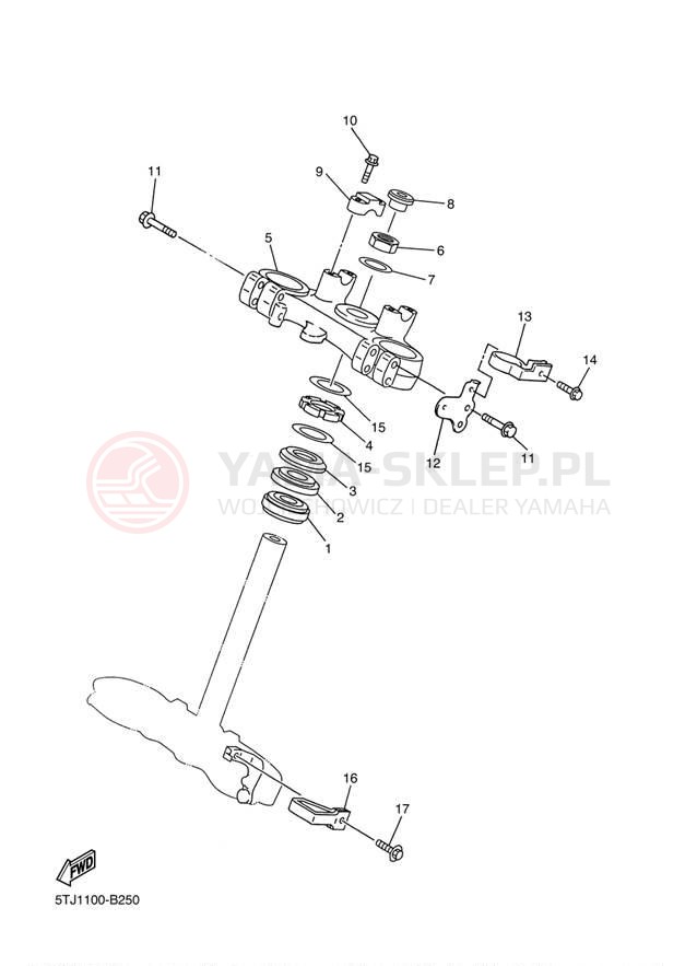 Schemat "Półki zawieszenia" do Yamaha WR450F WR450FR