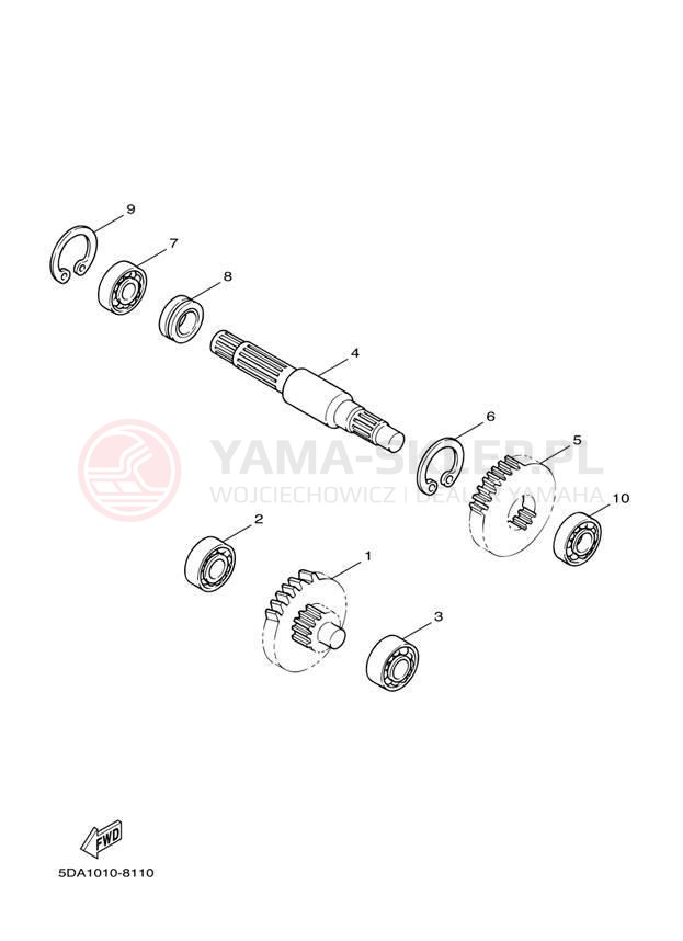 Schemat "Skrzynia biegów " do Yamaha ZUMA YW50T