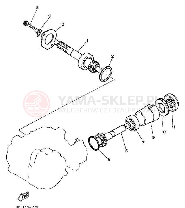 Schemat "Skrzynia biegów " do Yamaha Y-ZINGER PW50D