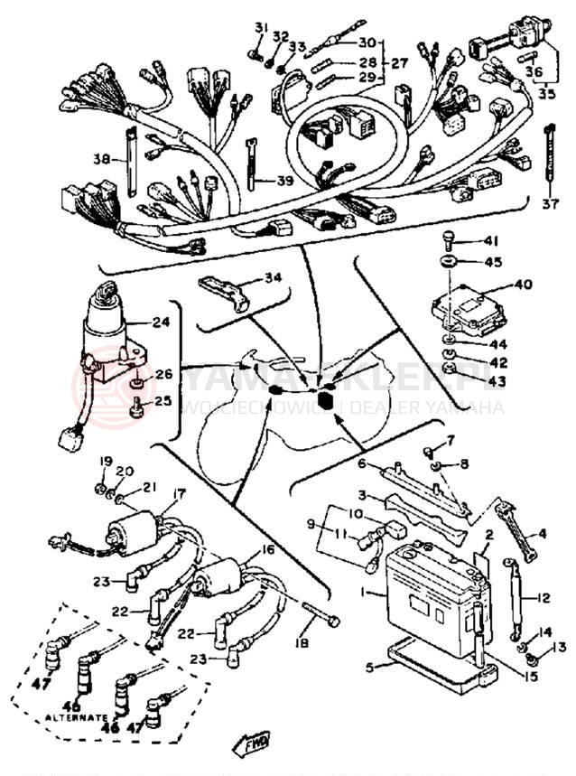 Schemat "układ elektryczny" do Yamaha XS1100H