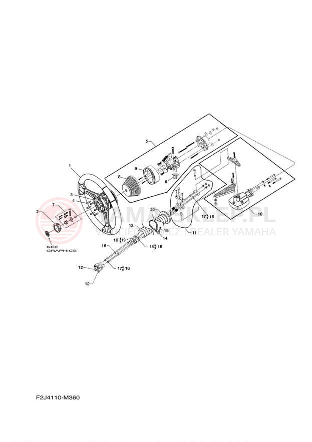 Schemat "Półki zawieszenia" do Yamaha 212SS XAT1800CLM