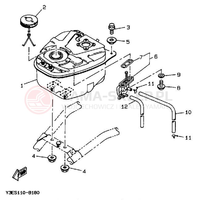 Schemat "zbiornik paliwa" do Yamaha ZUMA CW50W