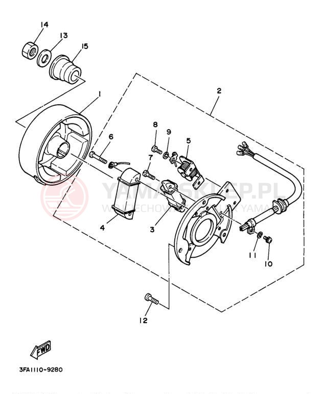 Schemat "prądnica" do Yamaha BREEZE YFA1J
