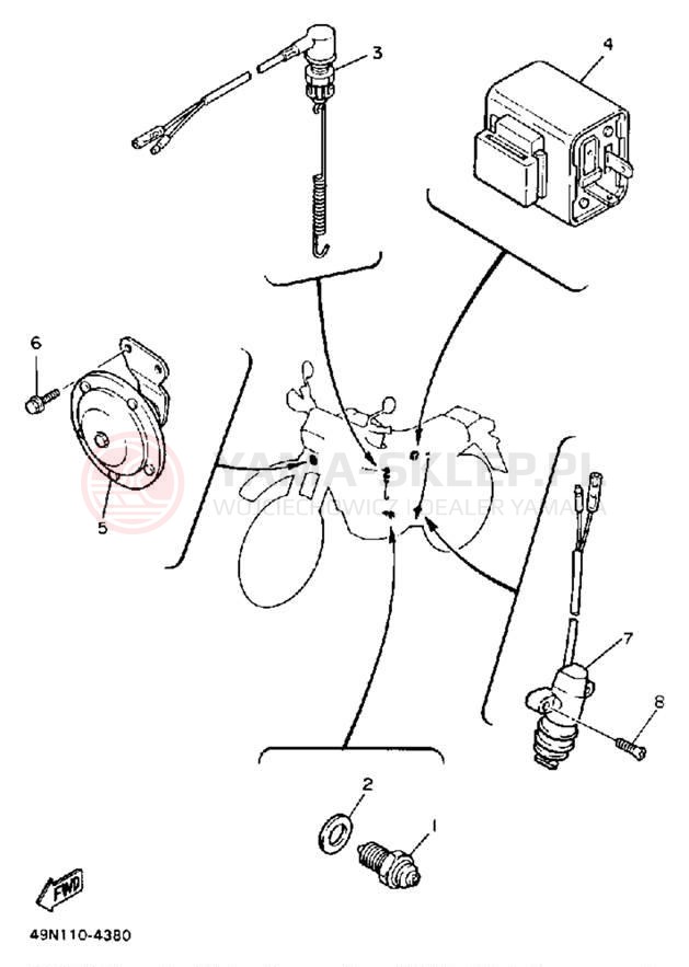 Schemat "układ elektryczny" do Yamaha XT600S/XT600SC