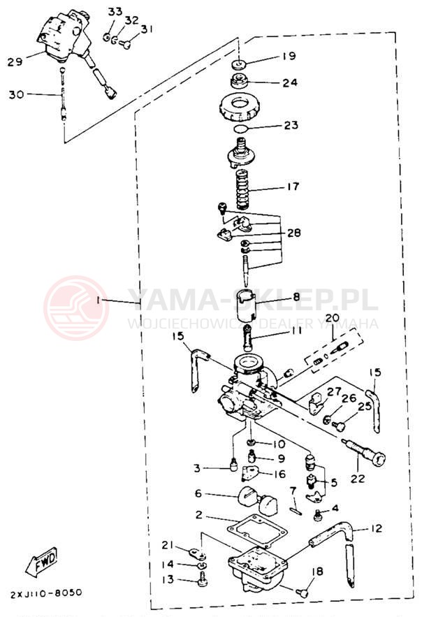 Schemat "Gaźnik" do Yamaha BLASTER YFS200E_MN