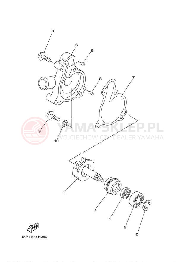 Schemat "Pompa wody" do Yamaha YFZ450R YFZ450REO/YFZ450REL