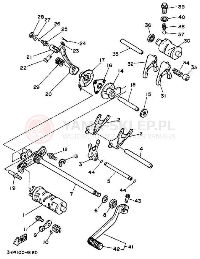 Schemat "Wodziki, automat" do Yamaha MOTO-4 YFM350ERW