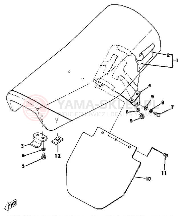 Schemat "siedzenie" do Yamaha YZ250E