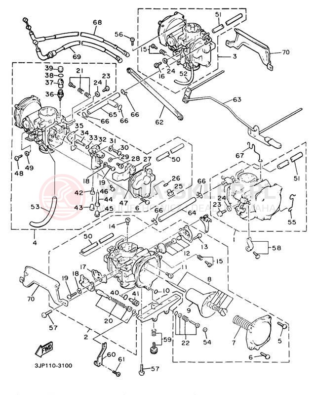 Schemat "Gaźnik" do Yamaha V-MAX 1200 VMX12KC/VMX12K