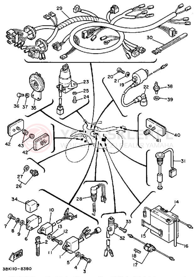 Schemat "układ elektryczny" do Yamaha ENDURO DT50U/DT50L/DT50LC
