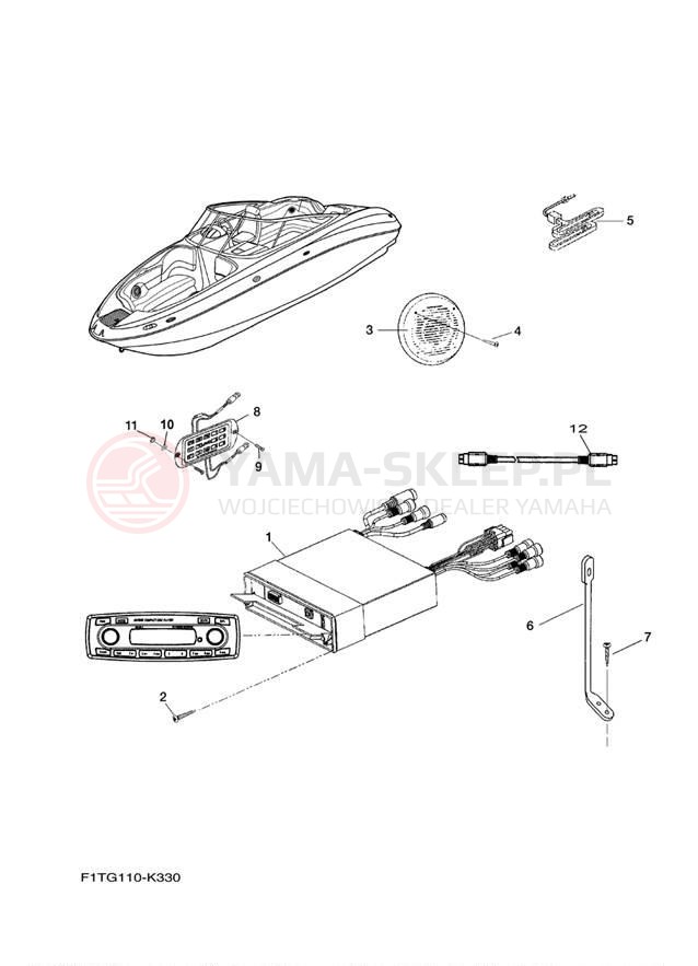 Schemat "Nagłośnienie - wyp. dodatkowe" do Yamaha SX210 FRT1100BLK
