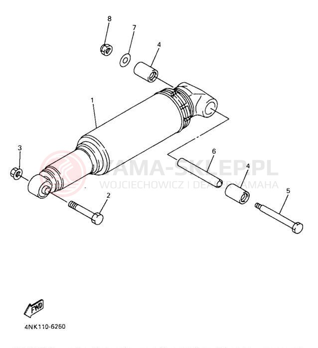 Schemat "zawieszenie tył" do Yamaha XVZ13LTJ/XVZ13LTJC