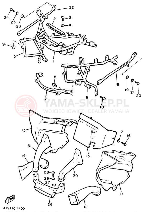 Schemat "Owiewki" do Yamaha XVZ12L/XVZ12KC2