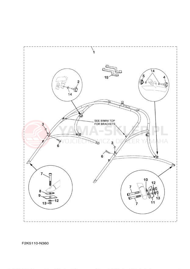 Schemat "WAKEBOARD TOWER" do Yamaha AR210 LAT1100AN