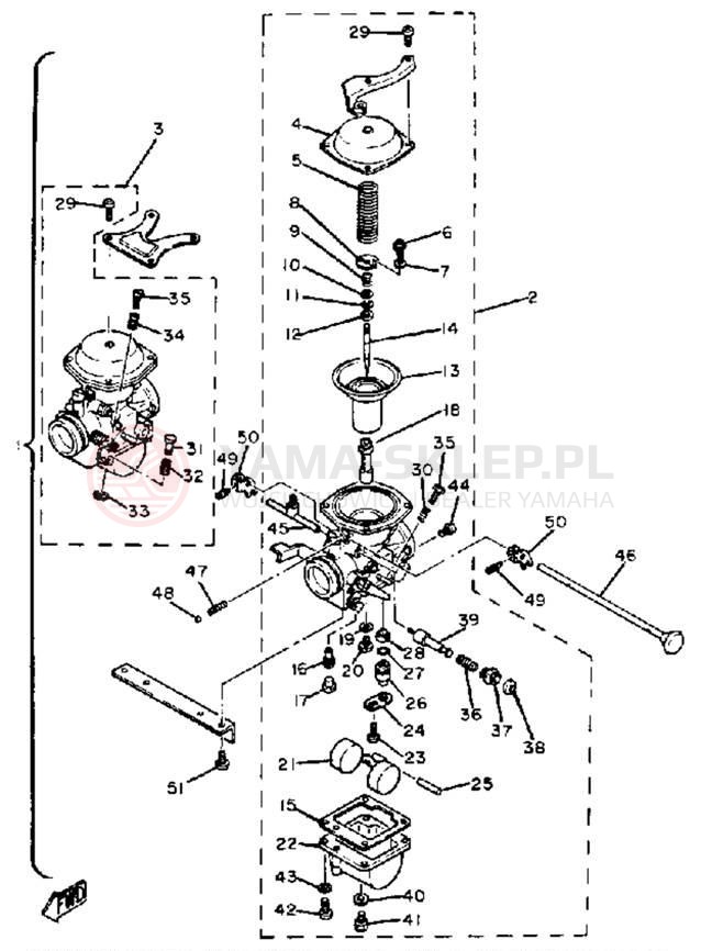 Schemat "Gaźnik" do Yamaha XS650G