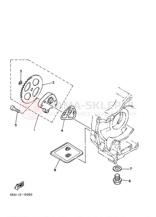 Schemat "Pompa olejowa" do Yamaha RAPTOR 50 YFM50S