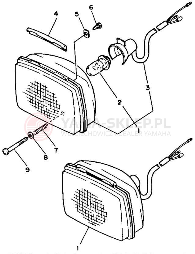 Schemat "Lampa przód" do Yamaha BIG BEAR 4WD YFM350FWD