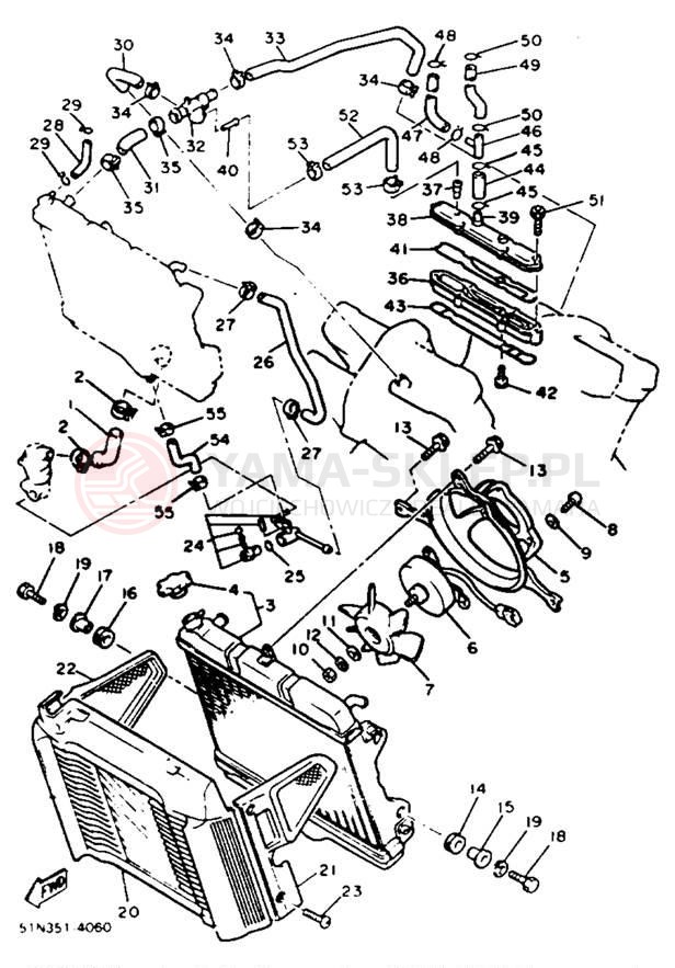 Schemat "Układ chlodzenia" do Yamaha XVZ12DN