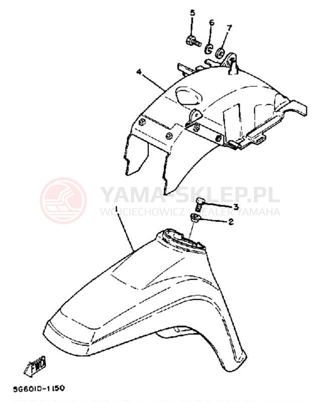 Schemat "Błotniki przód i tył" do Yamaha CV80L