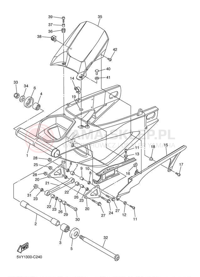 Schemat "wahacz" do Yamaha YZF-R1 YZFR1TC/YZFR1T