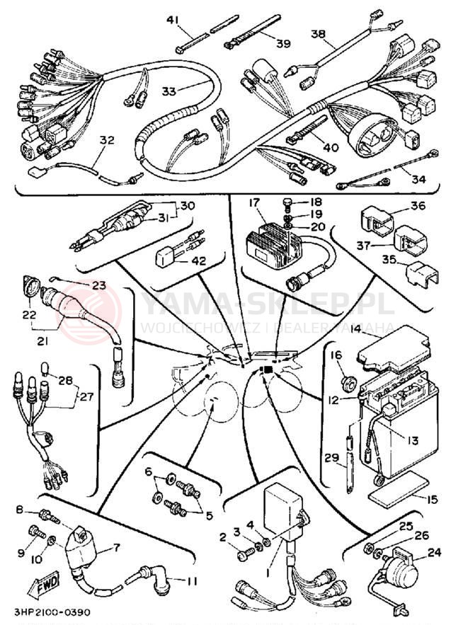 Schemat "układ elektryczny" do Yamaha MOTO-4 YFM350ERD