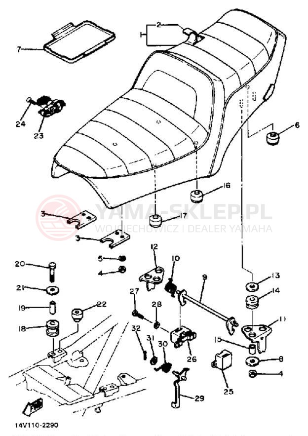 Schemat "siedzenie" do Yamaha XS400SJ