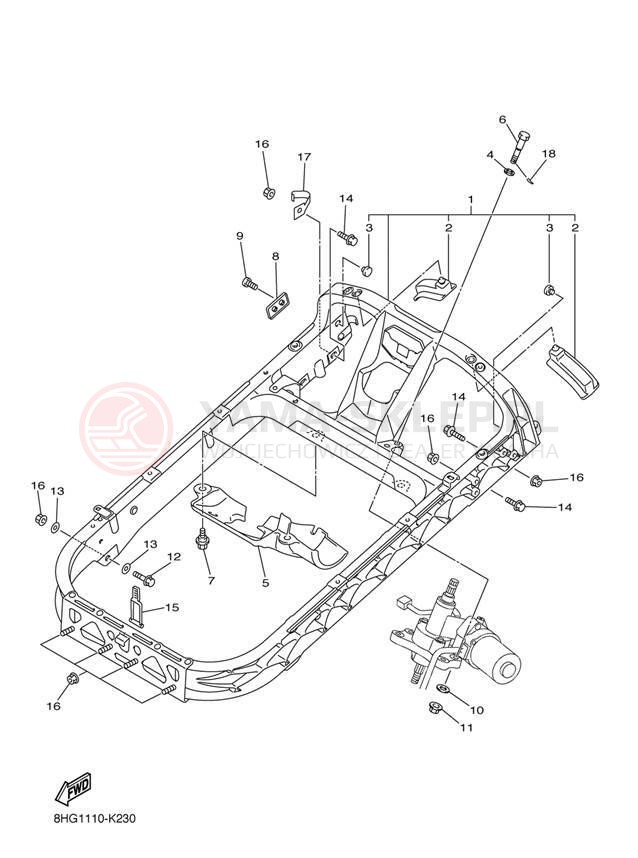 Schemat "STEERING GATE" do Yamaha APEX SE RX10PSBB/RX10PSBL