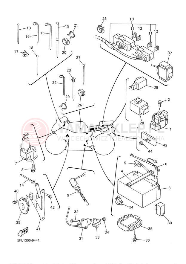 Schemat "układ elektryczny" do Yamaha YZFR7 YZFR7L