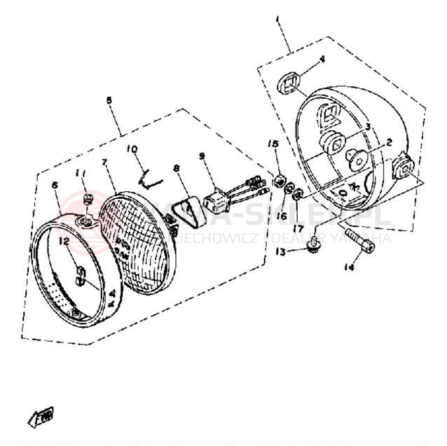Schemat "Lampa przód" do Yamaha DT125F