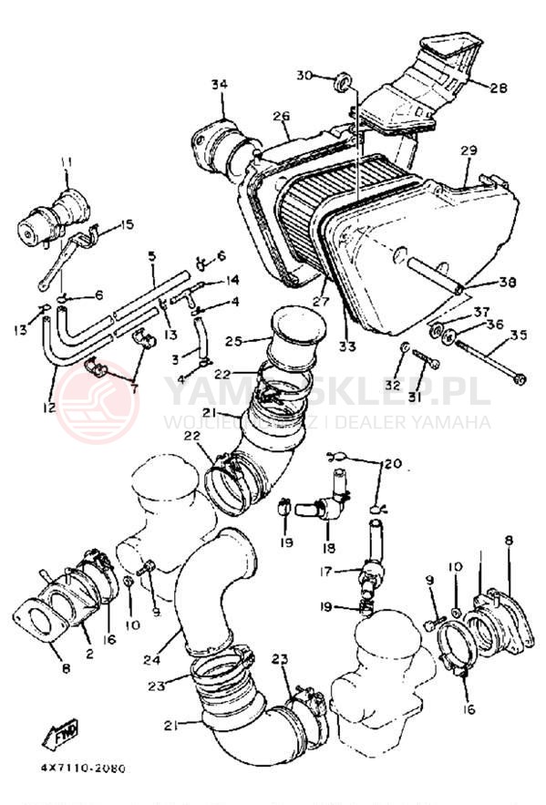 Schemat "Filtr powietrza" do Yamaha VIRAGO 750 XV750J