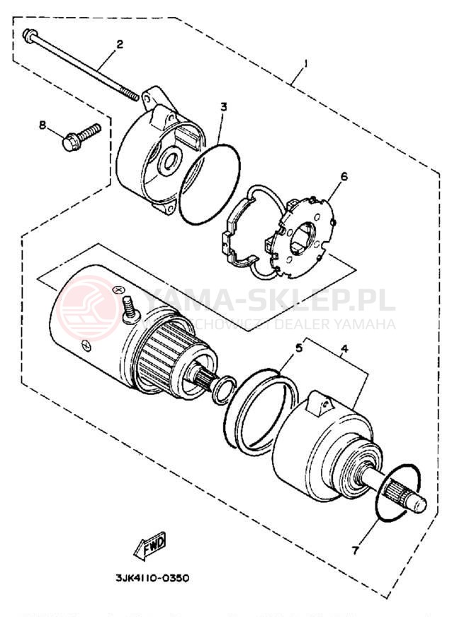 Schemat "rozrusznik" do Yamaha VIRAGO 1100 XV1100BC/XV1100B