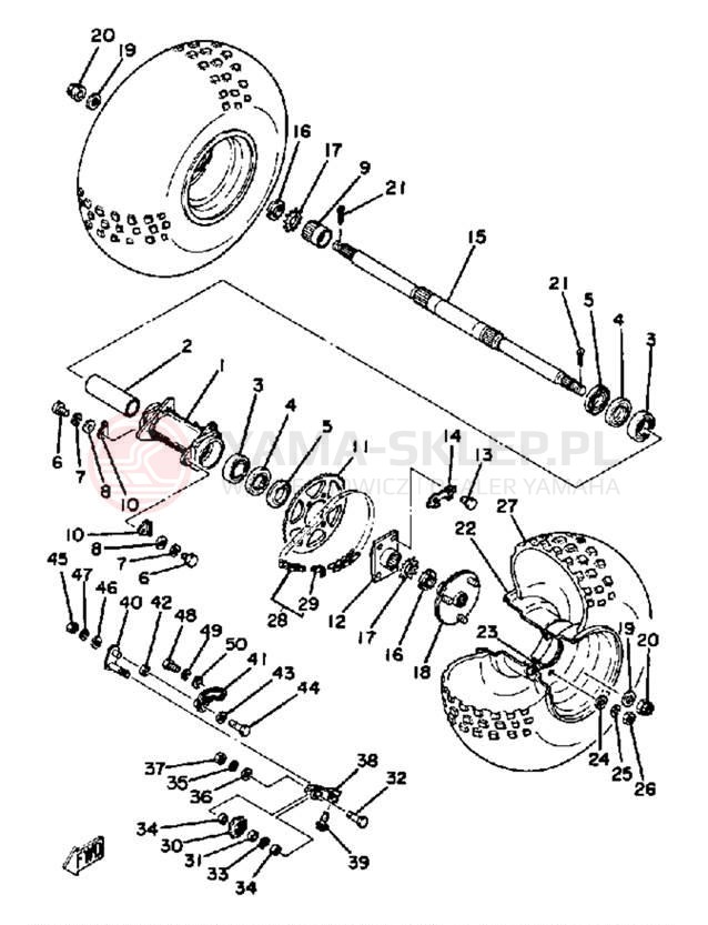 Schemat "Koło tył" do Yamaha YT125H