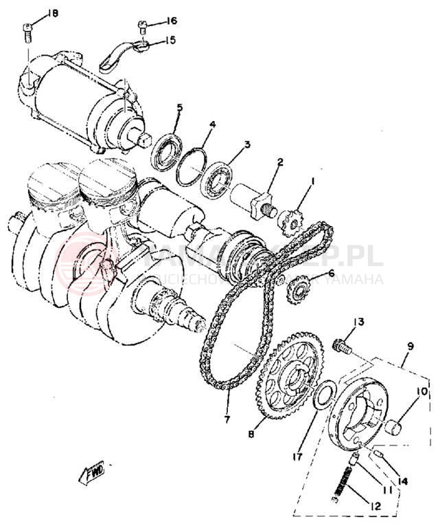 Schemat "rozrusznik" do Yamaha XS500D