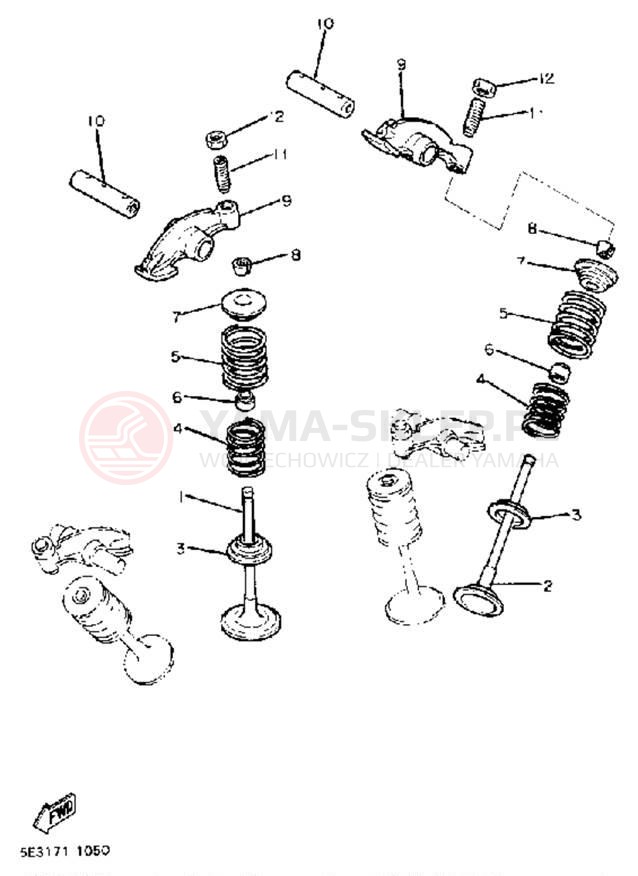 Schemat "zawory" do Yamaha XV920K