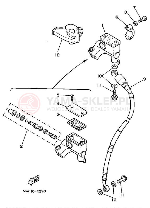 Schemat "Pompa hamulcowa przednia" do Yamaha YZ125N
