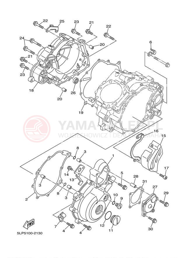 Schemat "Pokrywa silnika" do Yamaha 660R RAPTOR YFM660RT